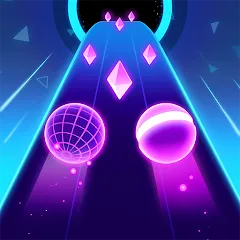 Взломанная Rolling Twins: Music Ball Rush [MOD: безлимитные деньги и алмазы] на Андроид