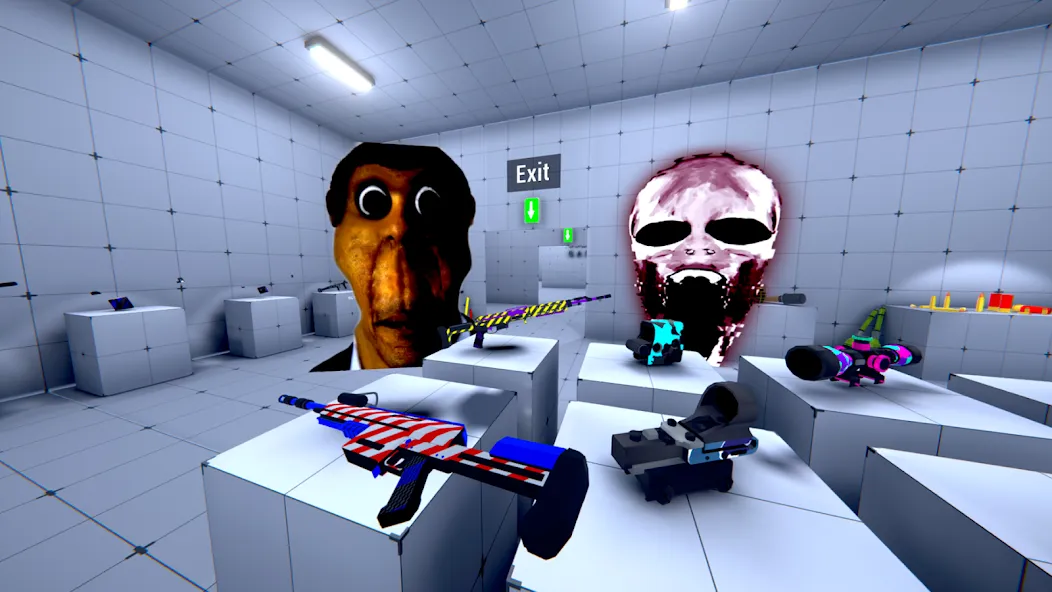 Nextbots In Backrooms: Shooter [MOD: безлимитные патроны и бессмертие] последняя версия — скриншот 5