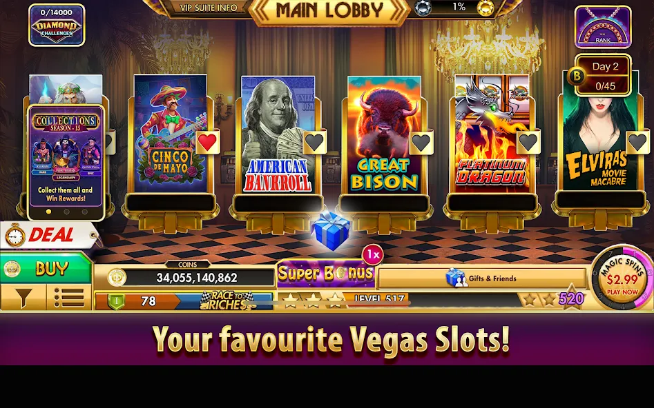 Black Diamond Casino Slots [MOD: безлимитные монеты и джекпоты] на Андроид — скриншот 1