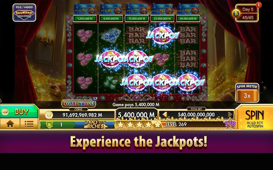 Black Diamond Casino Slots [MOD: безлимитные монеты и джекпоты] на Андроид — скриншот 4
