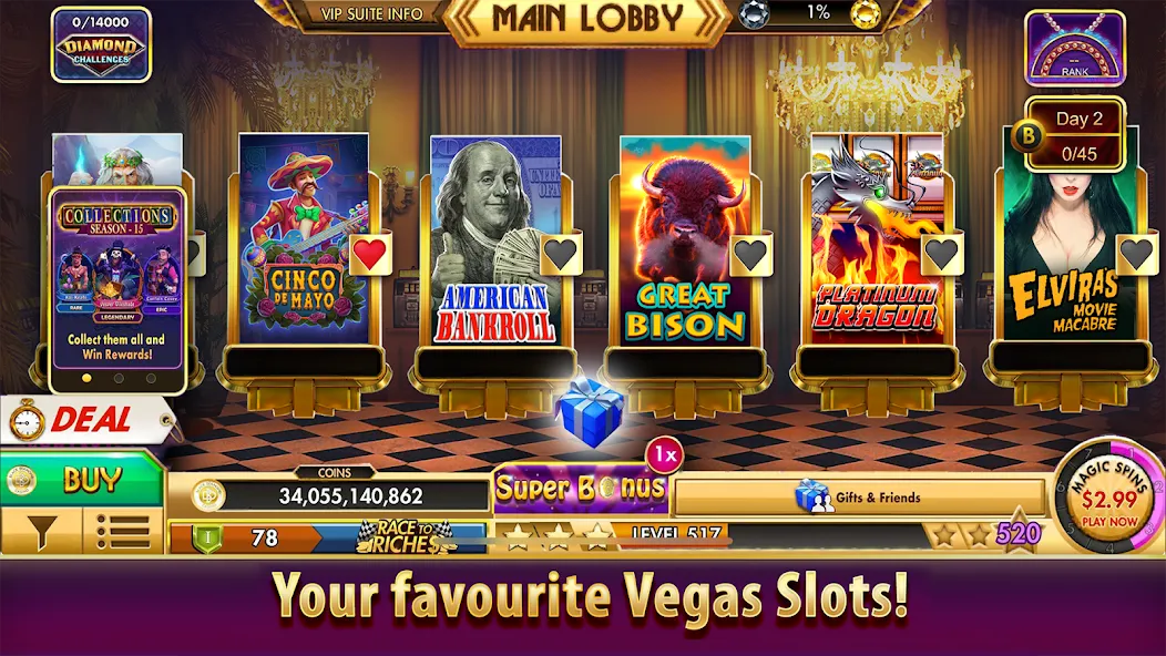 Black Diamond Casino Slots [MOD: безлимитные монеты и джекпоты] на Андроид — скриншот 5