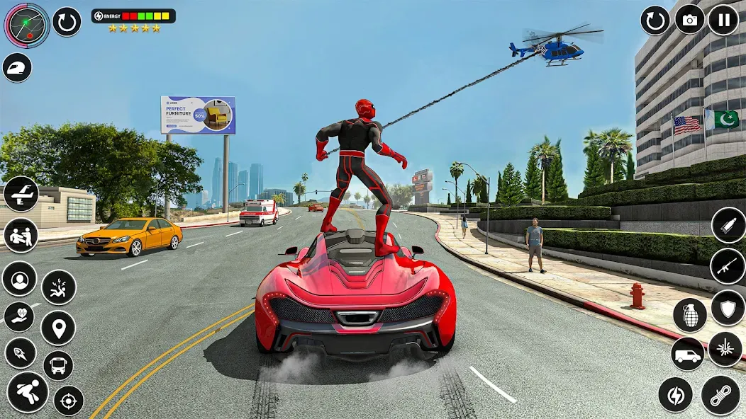 Скачать взлом Spider Rope Games - Crime Hero [MOD: безлимитные деньги и открыты все уровни] — скриншот 2