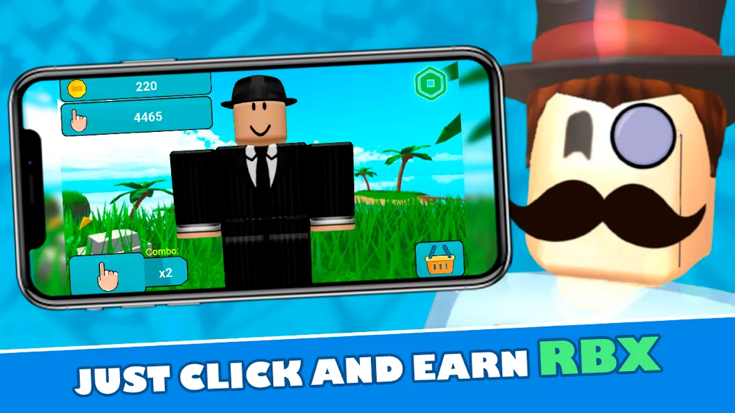 Скачать взлом RoClicker - Robux [MOD: безлимитные робуксы и быстрый клик] — скриншот 1