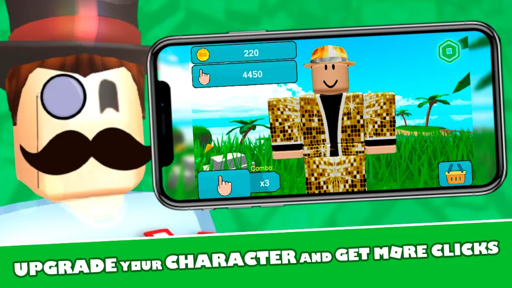 Скачать взлом RoClicker - Robux [MOD: безлимитные робуксы и быстрый клик] — скриншот 2