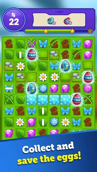Easter Magic - Match 3 Game [MOD: безлимитные жизни и монеты] — Скачать бесплатно (APK) — скриншот 3