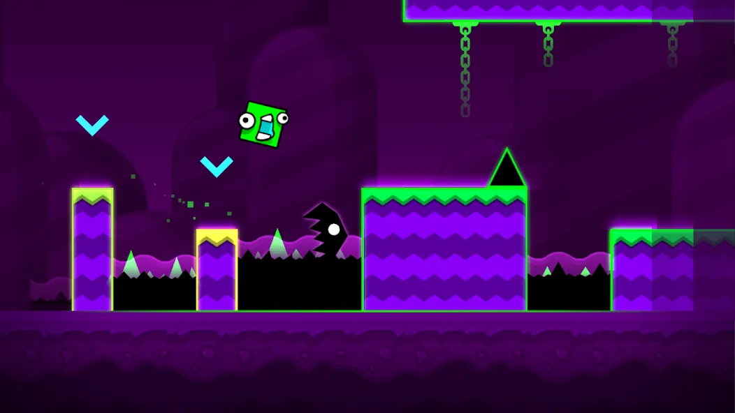 Взломанная Geometry Dash World [MOD: открыты все уровни и скины] на Андроид — скриншот 1