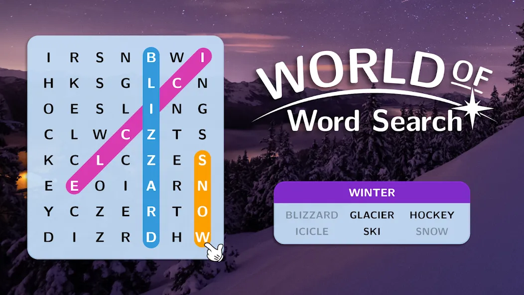Скачать World of Word Search [MOD: безлимитные подсказки и монеты] на телефон — скриншот 5
