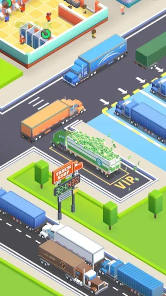 Travel Center Tycoon [MOD: безлимитные деньги и ускоренная прокачка] на Андроид — скриншот 5