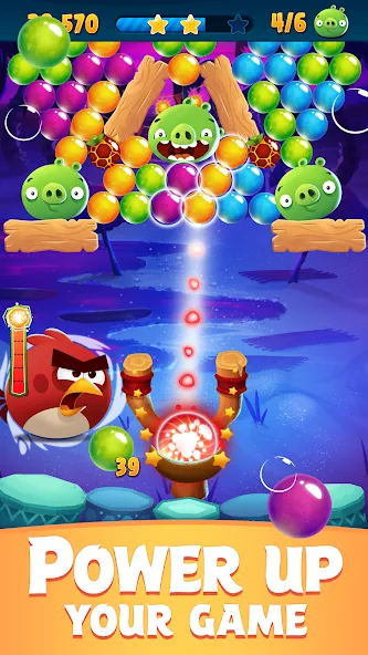 Скачать взлом Angry Birds POP Bubble Shooter [MOD: безлимитные бустеры и жизни] — скриншот 4