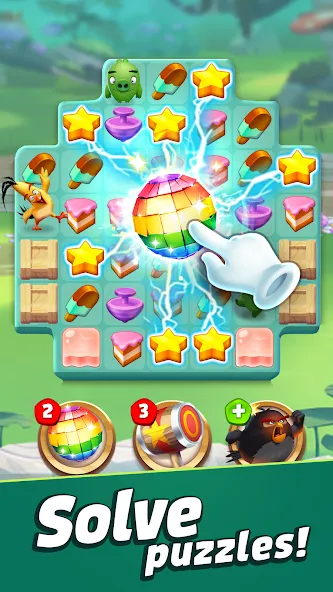 Angry Birds Match 3 [MOD: безлимитные жизни и монеты] на Андроид — скриншот 1