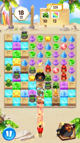 Angry Birds Match 3 [MOD: безлимитные жизни и монеты] на Андроид — скриншот 5