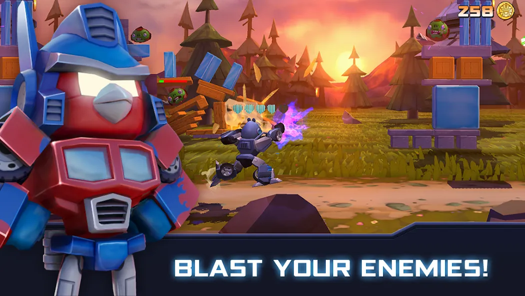 Взломанная Angry Birds Transformers [MOD: безлимитные монеты и алмазы] на Андроид — скриншот 1