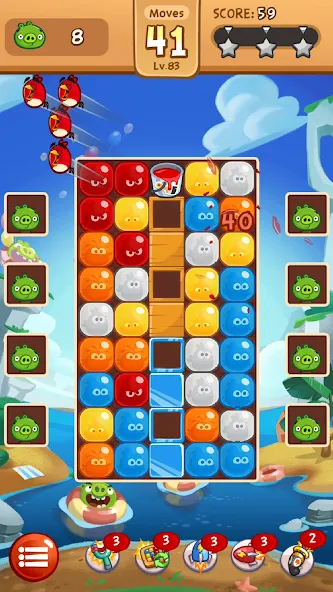 Скачать взлом Angry Birds Blast [MOD: безлимитные жизни и усилители] — скриншот 1