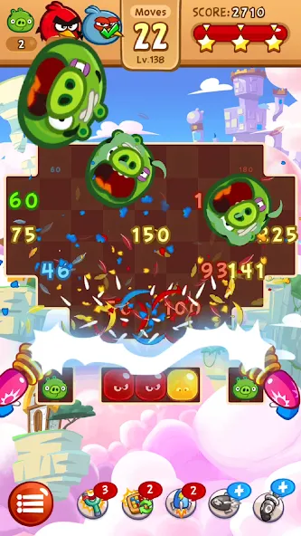 Скачать взлом Angry Birds Blast [MOD: безлимитные жизни и усилители] — скриншот 4