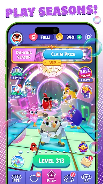 Angry Birds Dream Blast [MOD: безлимитные жизни и ходов] последняя версия — скриншот 3