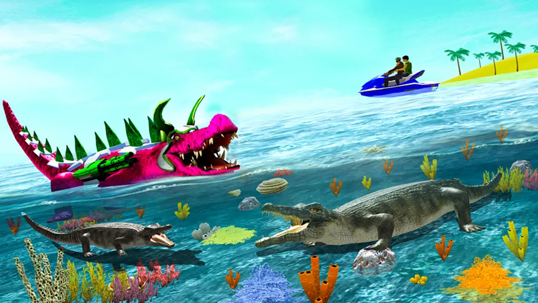 Robot Game Transform Crocodile [MOD: безлимитные деньги и оружие] (Бесплатно / APK) — скриншот 2
