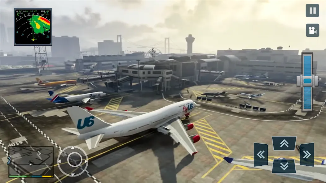 Взломанная Real Plane Flying Simulator [MOD: безлимитное топливо и все самолеты] на Андроид — скриншот 1