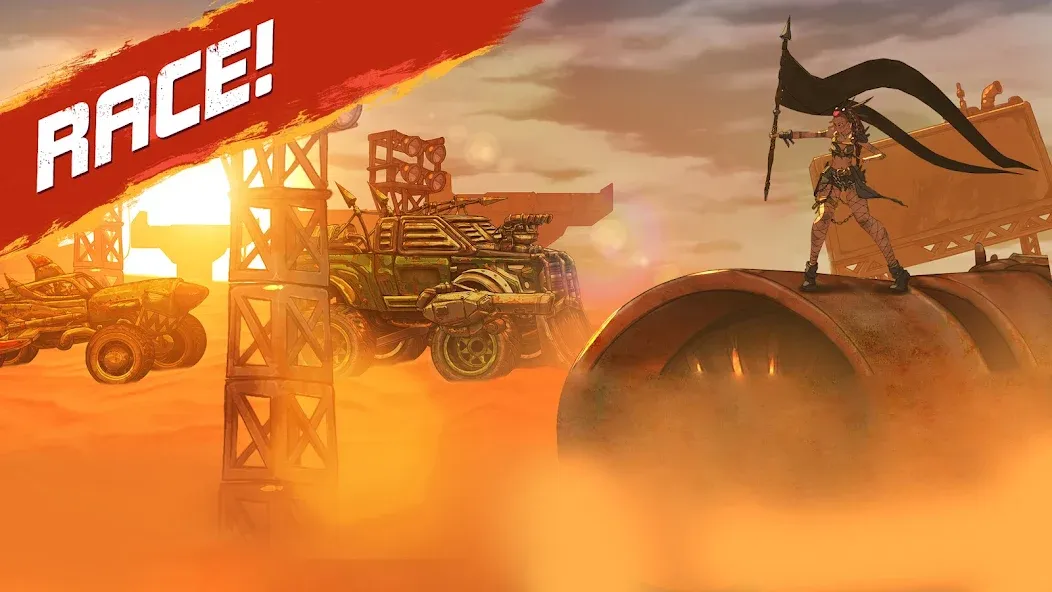 Скачать Road Warrior: Nitro Car Battle [MOD: безлимитное топливо и улучшенные машины] — скриншот 2