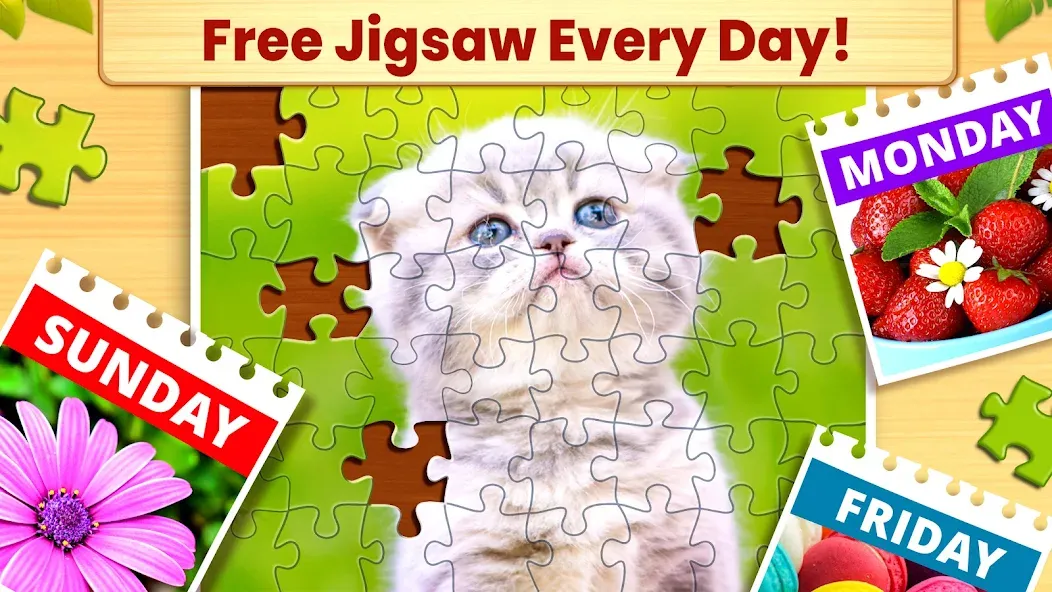 Скачать взлом Jigsaw Puzzles: Picture Puzzle [MOD: безлимитные подсказки и открыты все пазлы] — скриншот 3