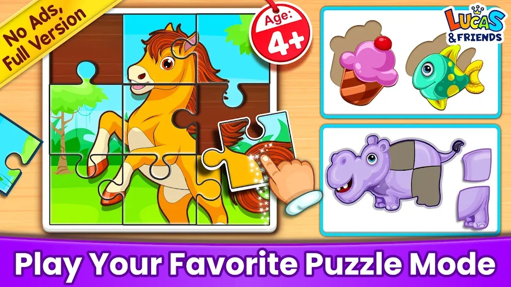 Скачать Puzzle Kids: Jigsaw Puzzles [MOD: открыты все пазлы и уровни] на телефон — скриншот 1