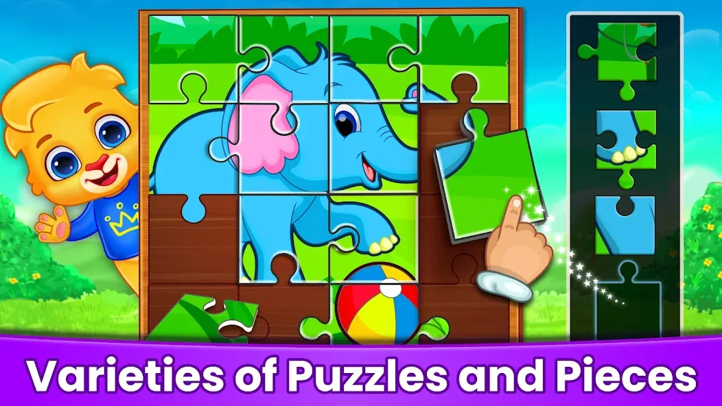 Скачать Puzzle Kids: Jigsaw Puzzles [MOD: открыты все пазлы и уровни] на телефон — скриншот 2