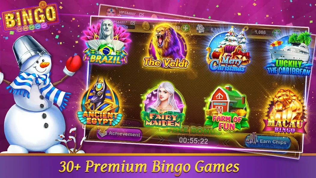 Взломанная Bingo Happy HD - Bingo Games [MOD: безлимитные билеты и бонусы] на Андроид — скриншот 1