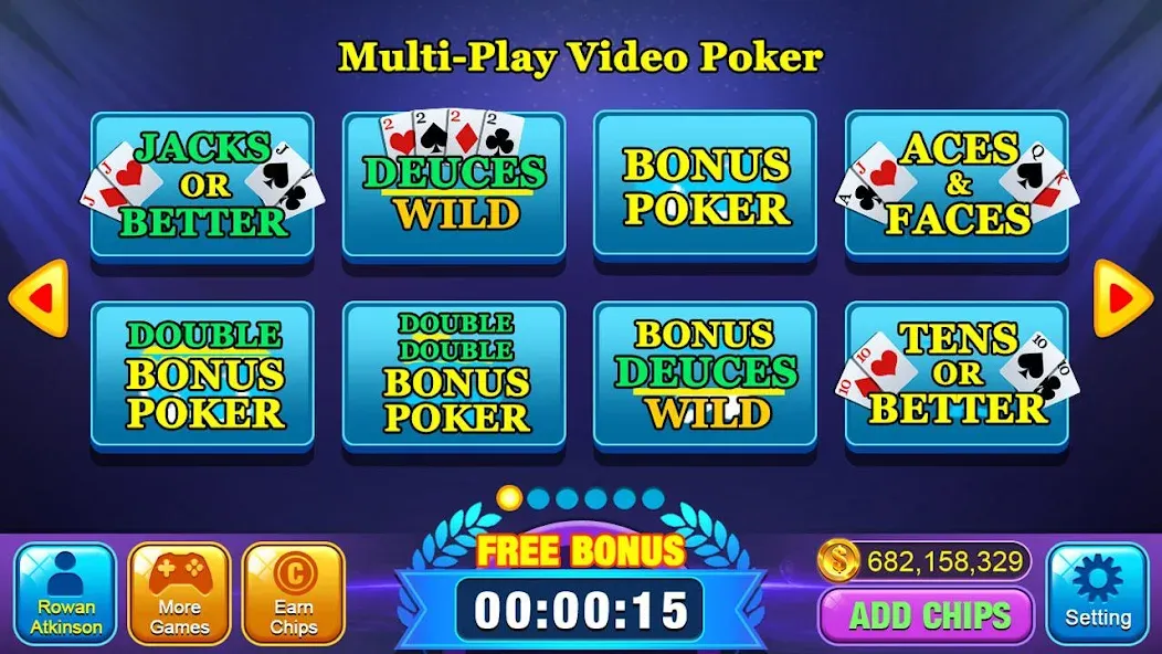 Video Poker Games - Multi Hand [MOD: много фишек и все руки открыты] — Скачать бесплатно (APK) — скриншот 1