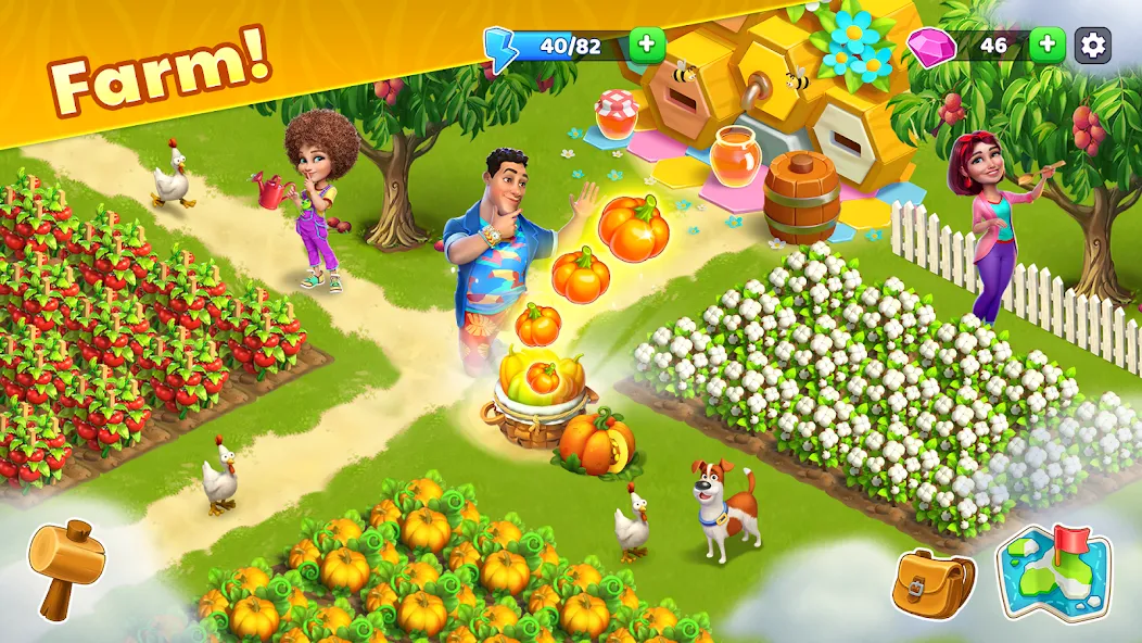 Скачать Bermuda Adventures Farm Island [MOD: безлимитные деньги и ресурсы] — скриншот 1