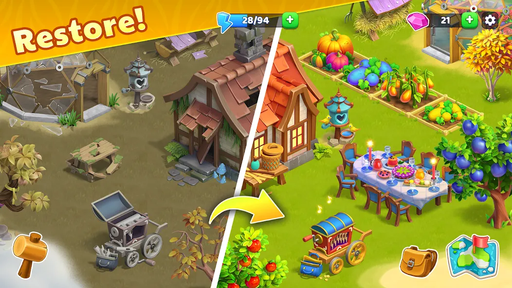 Скачать Bermuda Adventures Farm Island [MOD: безлимитные деньги и ресурсы] — скриншот 3