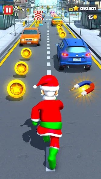 Xmas Santa Surfer Running Game [MOD: безлимитные монеты и подарки] — Скачать бесплатно (APK) — скриншот 2