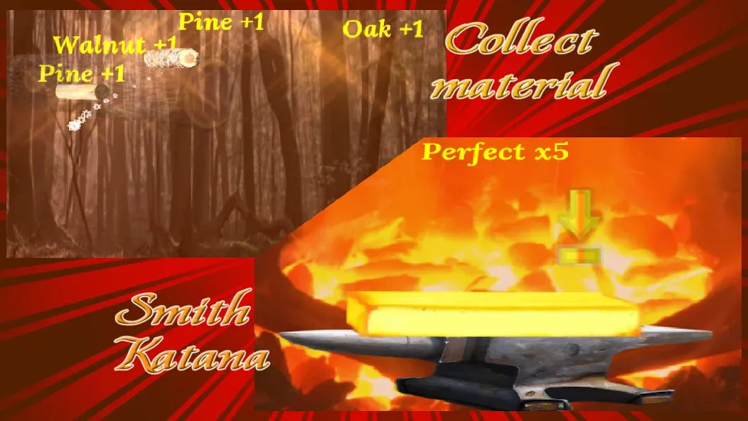 Katana Collection : blacksmith [MOD: безлимитные деньги и материалы] — Скачать бесплатно (APK) — скриншот 1