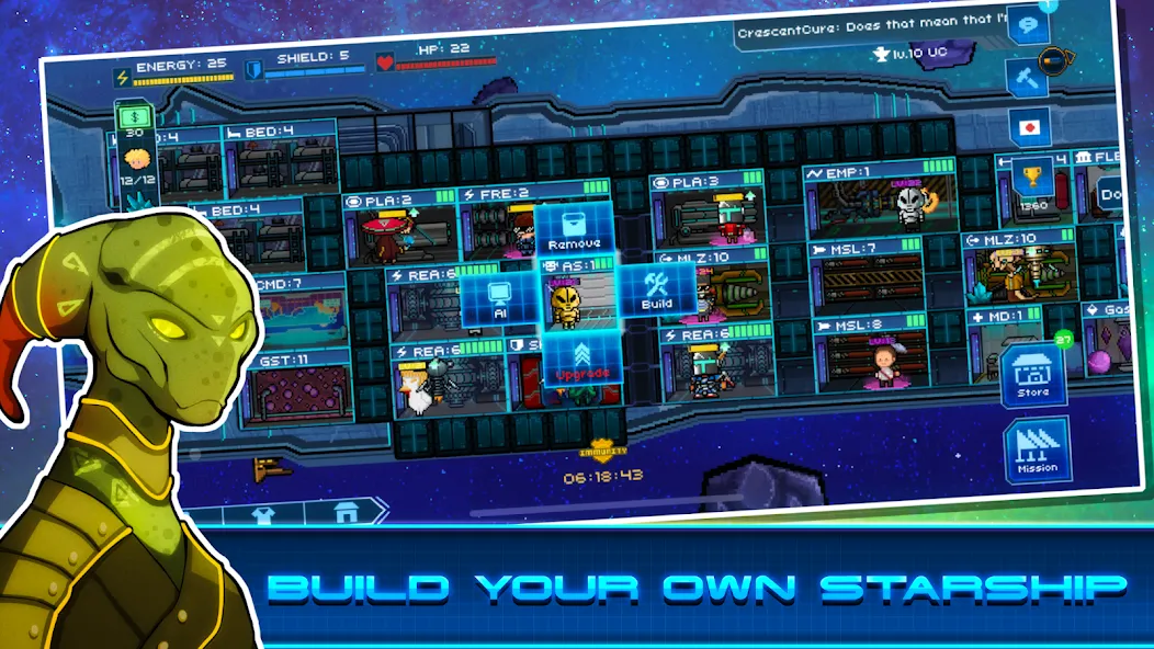 Скачать Pixel Starships™ [MOD: безлимитные ресурсы и ускоренное строительство] — скриншот 1