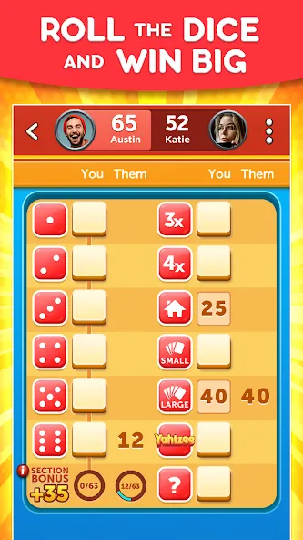YAHTZEE With Buddies Dice Game [MOD: безлимитные монеты и кубики] последняя версия — скриншот 1