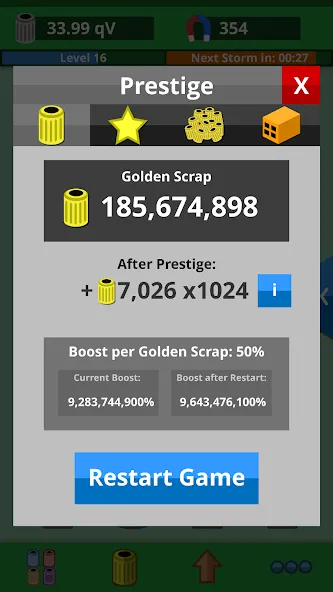 Скачать Scrap Clicker 2 [MOD: безлимитные ресурсы и быстрый прогресс] на телефон — скриншот 2