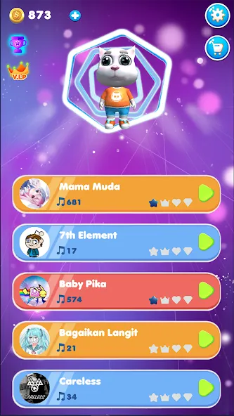 Взломанная EDM Tom: Cat Dancing Tiles [MOD: безлимитные монеты и все песни] на Андроид — скриншот 1