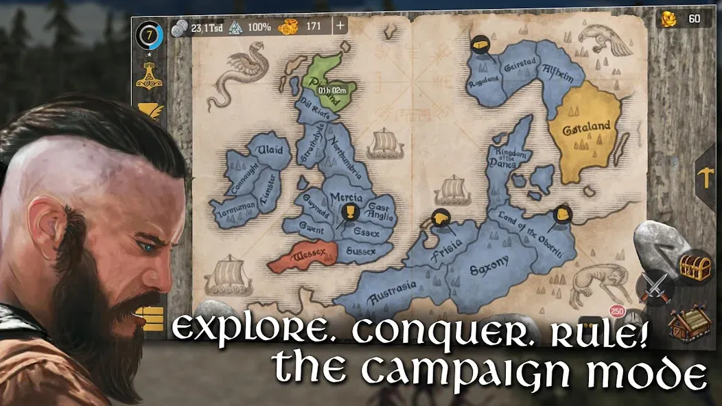 Vikings at War [MOD: безлимитные ресурсы и усиленные викинги] — Скачать бесплатно (APK) — скриншот 4