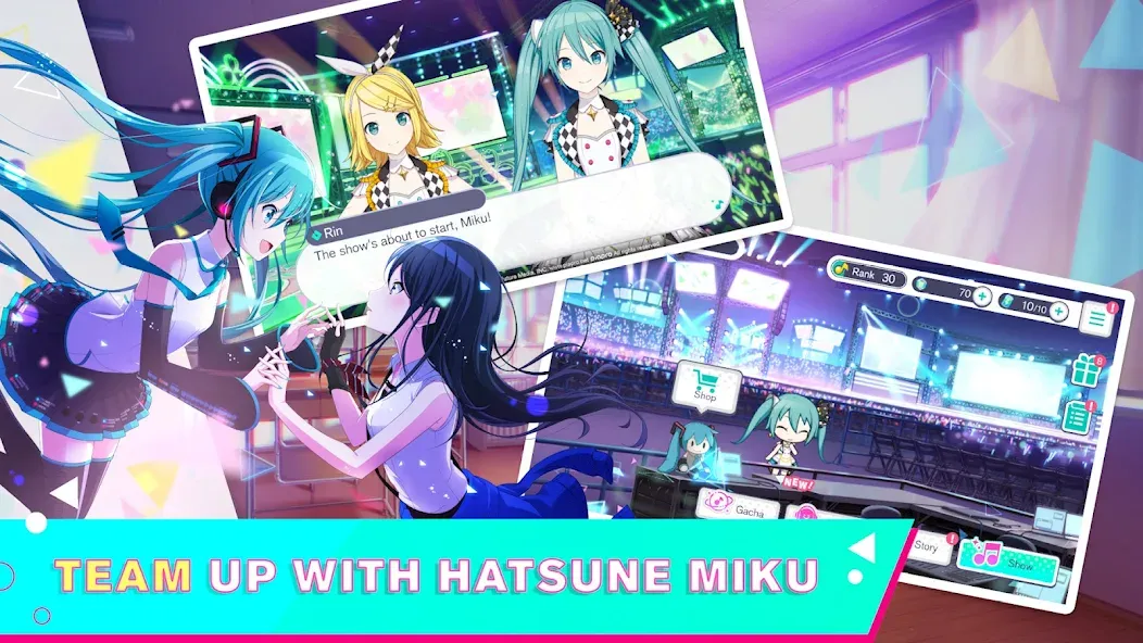HATSUNE MIKU: COLORFUL STAGE! [MOD: разблокированы все песни и костюмы] на Андроид — скриншот 1