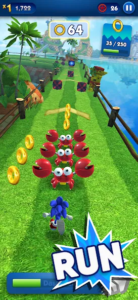 Sonic Dash - Endless Running [MOD: безлимитные монеты и разблокированные персонажи] (Бесплатно / APK) — скриншот 1