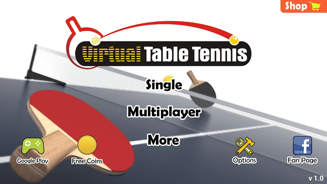 Скачать Virtual Table Tennis [MOD: безлимитные монеты и все ракетки] — скриншот 3