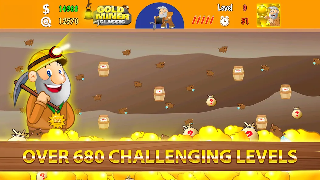 Gold Miner Classic: Gold Rush [MOD: много золота и безлимитные бонусы] последняя версия — скриншот 3