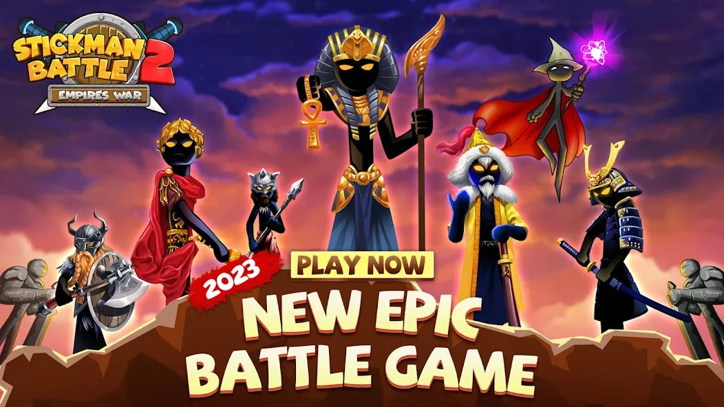 Stickman Battle 2: Empires War [MOD: безлимитные деньги и алмазы] последняя версия — скриншот 1