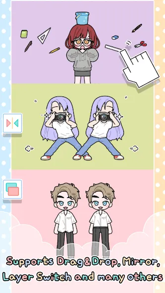 Взломанная Pastel Friends : Dress Up Game [MOD: разблокированы все наряды и аксессуары] на Андроид — скриншот 3