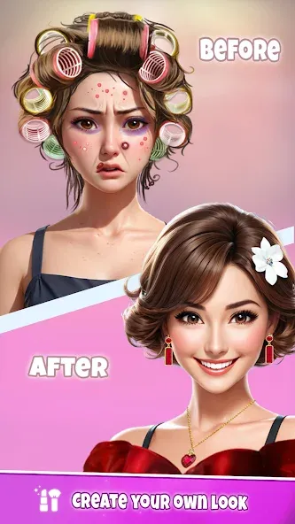 Взломанная Fashion Artist: Makeup Game [MOD: безлимитные деньги и все наряды] на Андроид — скриншот 3
