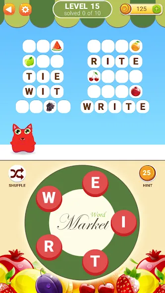 Скачать взлом Word Market [MOD: безлимитные подсказки и монеты] — скриншот 2