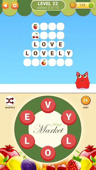 Скачать взлом Word Market [MOD: безлимитные подсказки и монеты] — скриншот 3