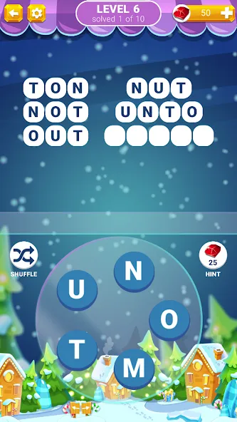 Взломанная Word Connection: Puzzle Game [MOD: безлимитные подсказки и уровни] на Андроид — скриншот 1