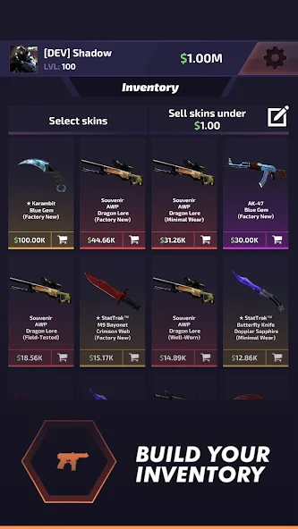 Case Battle: Skins Simulator [MOD: безлимитные монеты и все скины] (Бесплатно / APK) — скриншот 2