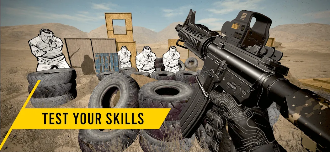 Взломанная GUNSIM - 3D FPS Shooting Guns [MOD: безлимитные деньги и все оружие] на Андроид — скриншот 2
