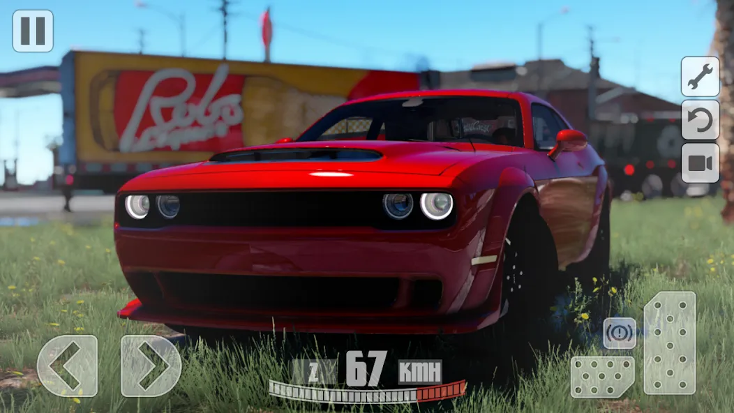 Simulator Dodge Demon Parking [MOD: безлимитные деньги и все машины открыты] на Андроид — скриншот 1