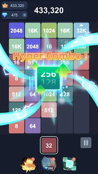 Скачать взлом 2048™ Merge Block Puzzle [MOD: без рекламы и отмена ходов] — скриншот 1